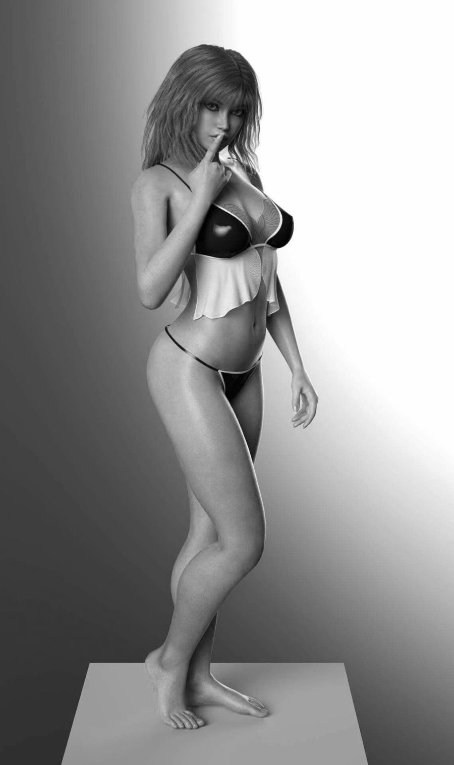 AI render. Feet not right