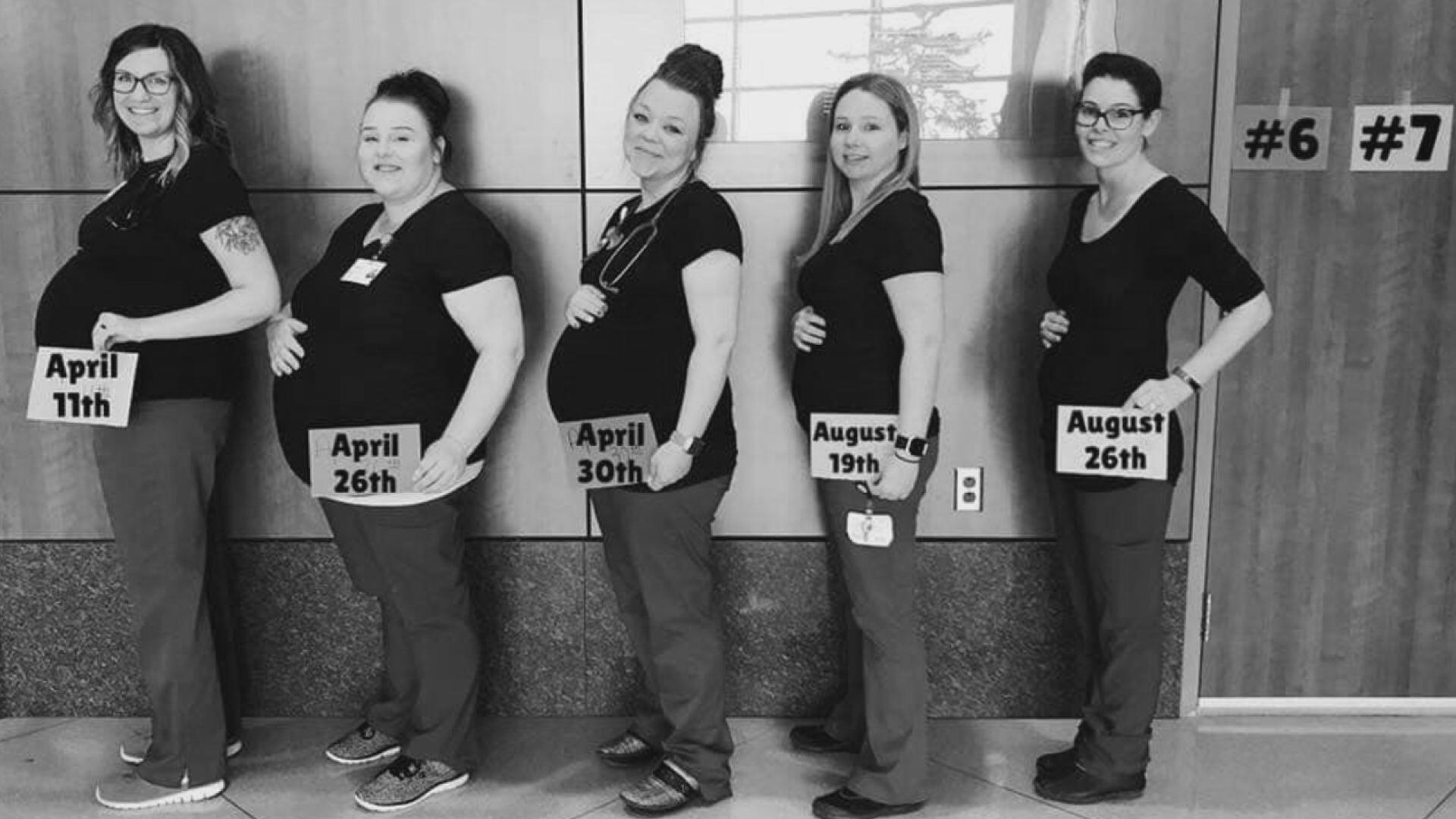 Pregnant nurses - ahead of the 'curve'.
